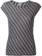 Armani Collezioni Diagonal Knit Shortsleeved Top