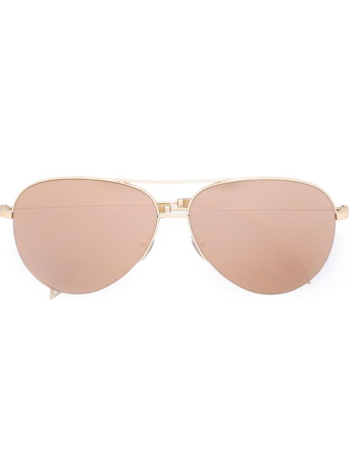 Victoria Beckham 'classic Victoria' Aviator Sunglasses - Metallic
