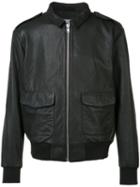 Wesc - Front Pocket Leather Jacket - Men - Leather/polyester - Xl, Black, Leather/polyester