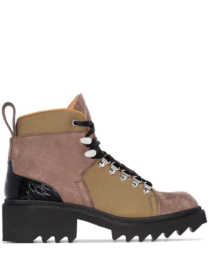 Chloé Hiking 50mm Ankle Boots - Green