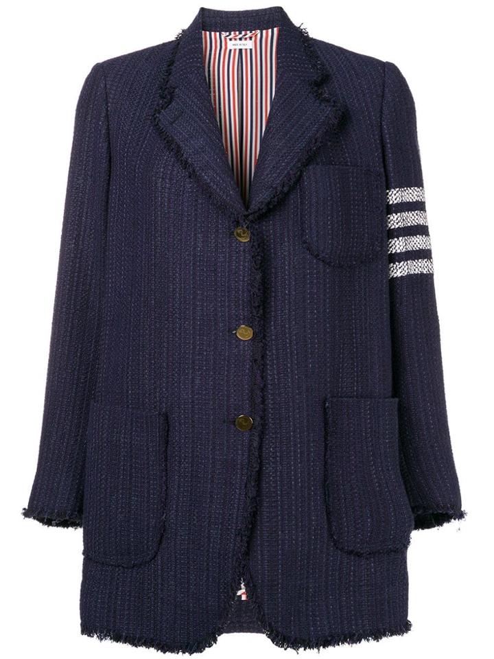 Thom Browne 4-bar Narrow Tweed Sack Jacket - Blue