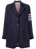 Thom Browne 4-bar Narrow Tweed Sack Jacket - Blue