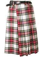 R13 Tartan Wrap Skirt - White
