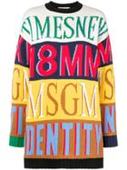 Msgm Oversized Intarsia Knit Sweater - Yellow & Orange