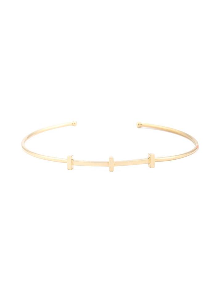 Rosa De La Cruz Gold T-bar Bangle