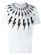 Neil Barrett Lightning Bolt T-shirt, Men's, Size: Medium, White, Cotton