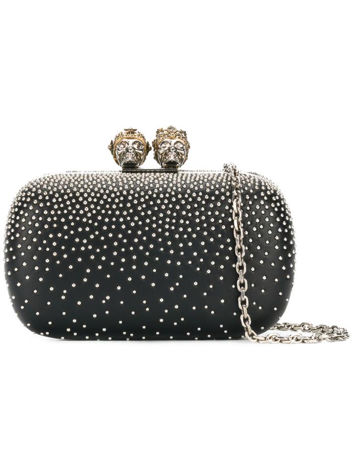 Alexander Mcqueen Queen And King Clutch - Black