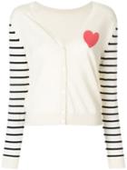 Chinti & Parker Breton Sleeve Heart Cardigan - Nude & Neutrals