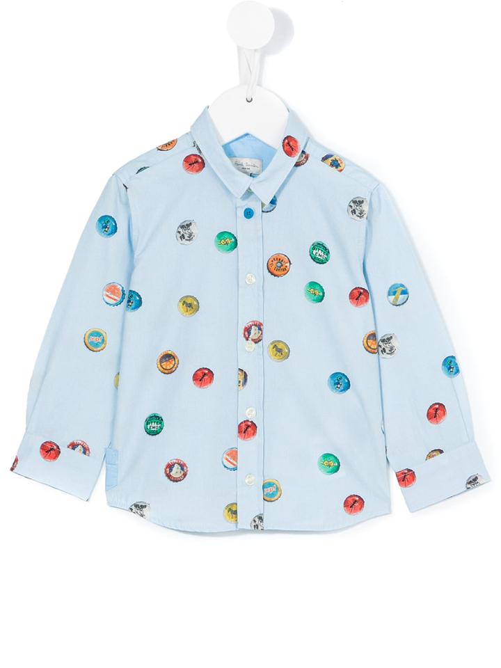 Paul Smith Junior - Cap Print Shirt - Kids - Cotton - 36 Mth, Blue