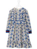 Gucci Kids Porcelain Print Dress, Girl's, Size: 8 Yrs, Blue