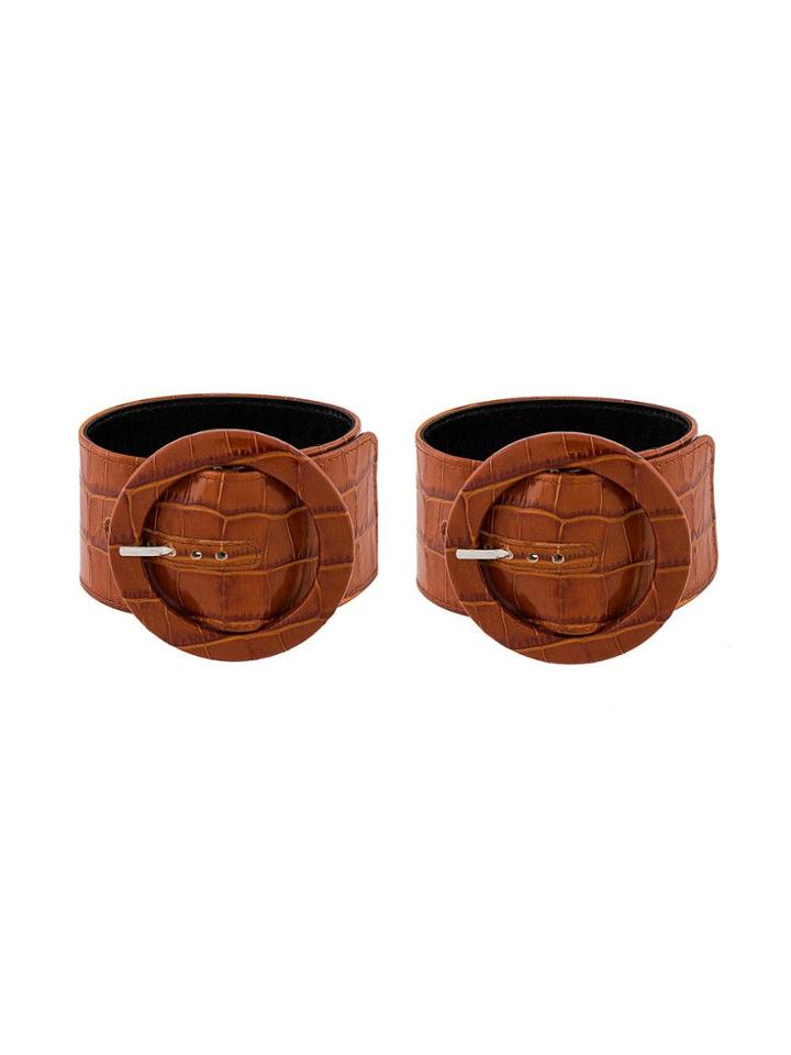 Attico Attico Fw18anklet5tajococcoc Brown Leather/fur/exotic