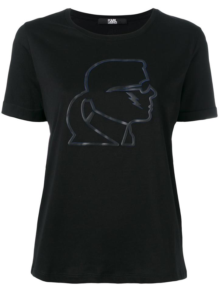 Karl Lagerfeld - D1 T-shirt - Women - Cotton - L, Black, Cotton