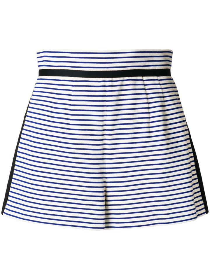 Philosophy Di Lorenzo Serafini Striped High Waisted Shorts - White