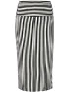 Norma Kamali - Striped Pencil Skirt - Women - Polyester/spandex/elastane - M, Black, Polyester/spandex/elastane