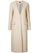 H Beauty & Youth Long Collarless Coat - Nude & Neutrals