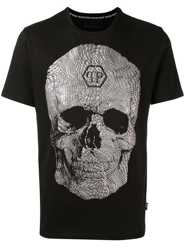 Philipp Plein - Textured Skull T-shirt - Men - Cotton - Xs, Black, Cotton