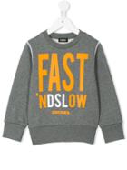 Diesel Kids - Printed Sweatshirt - Kids - Cotton - 3 Yrs, Grey