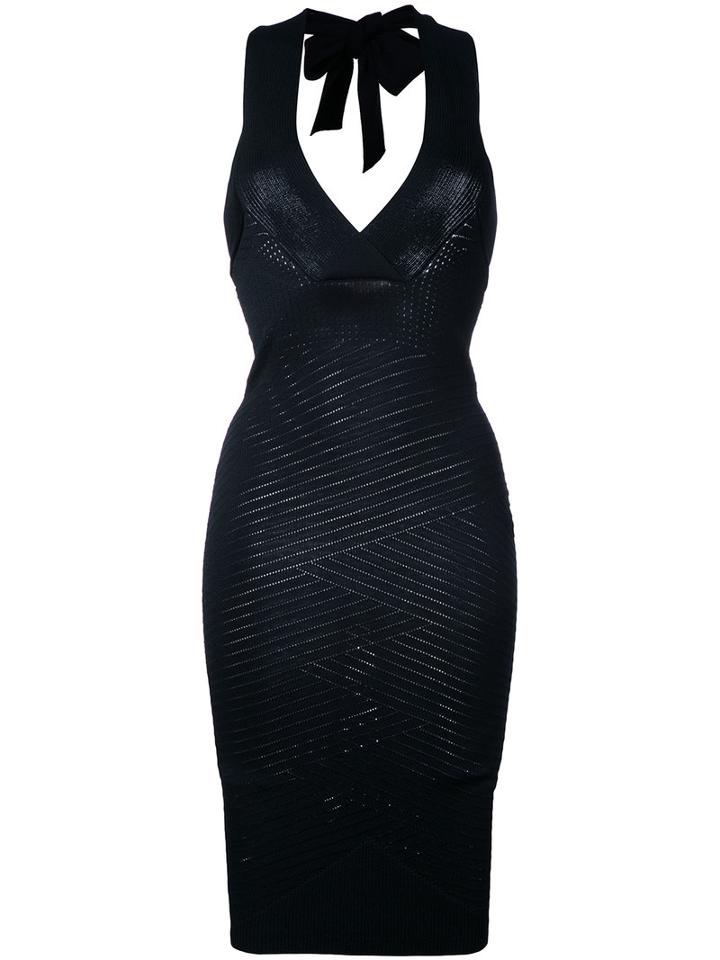 Pierre Balmain Halterneck Fitted Dress, Women's, Size: 38, Black, Polyamide/viscose