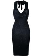 Pierre Balmain Halterneck Fitted Dress, Women's, Size: 38, Black, Polyamide/viscose