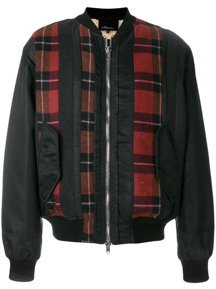 3.1 Phillip Lim Plaid-panel Bomber Jacket - Blue