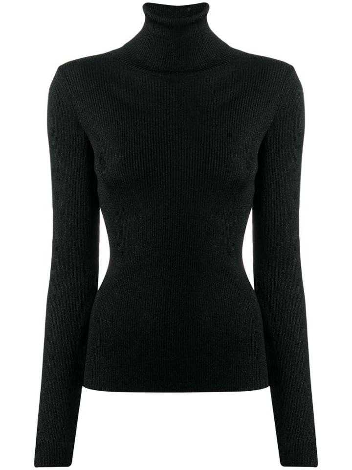 Ssheena Striped Roll Neck Jumper - Black