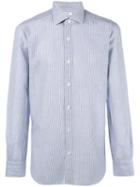 Barba Striped Shirt, Size: 44, Blue, Cotton/linen/flax