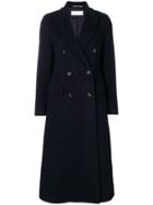 Peserico Double Breasted Maxi Coat - Blue