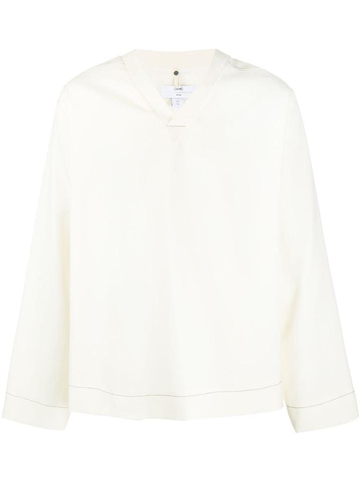 Oamc Boxy V-neck Jumper - Neutrals