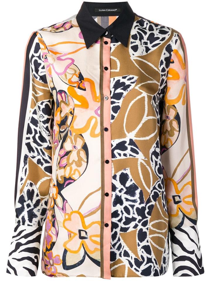 Luisa Cerano Printed Button Shirt - Pink