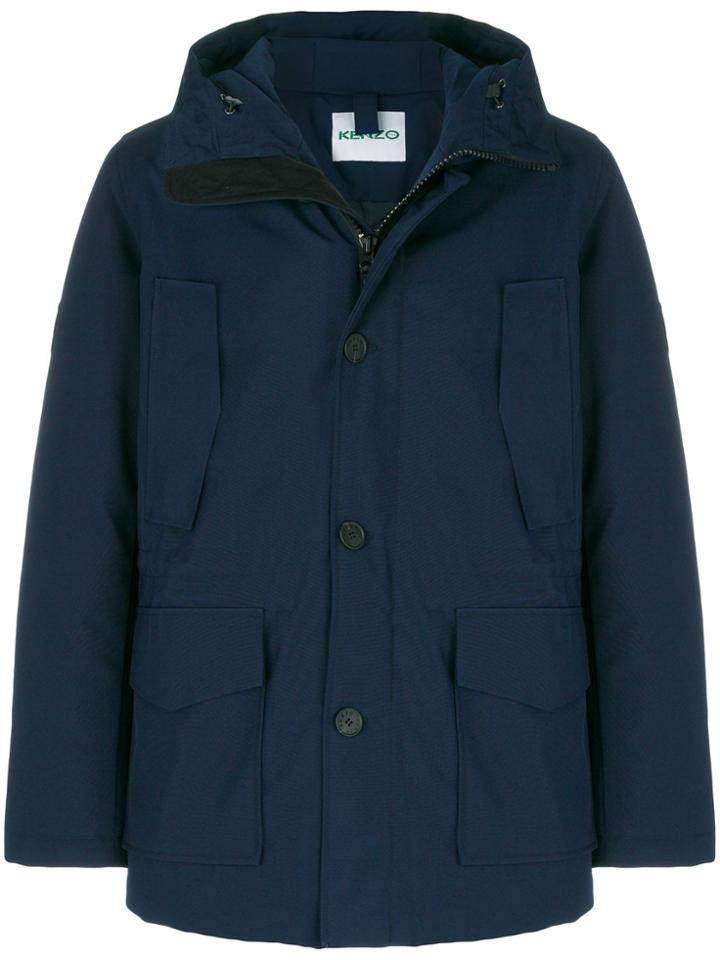 Kenzo Hooded Coat - Blue