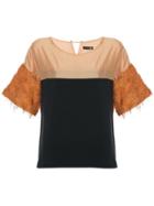 Frei Ea Textured Contrast T-shirt - Blue