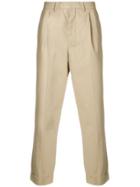 Ami Alexandre Mattiussi Pleated Carrot Fit Trousers - Neutrals