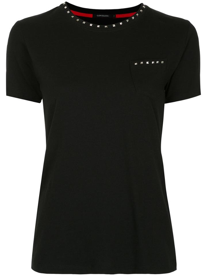 Loveless Stud-embellished T-shirt - Black
