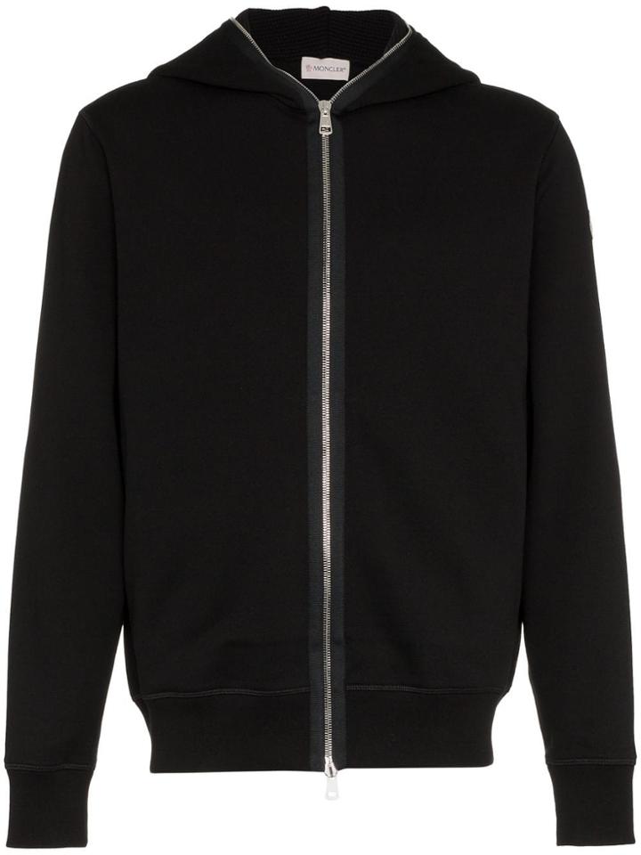 Moncler Monc Zip Hd Swt Blk Logo - Black