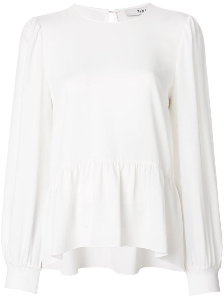 Tibi Savanna Drop Waist Blouse - White