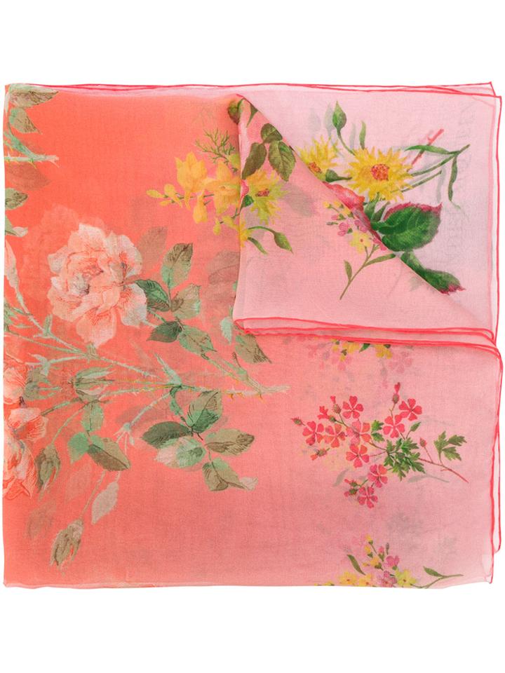 Alexander Mcqueen Floral Print Scarf - Pink & Purple