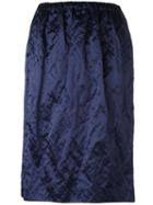 Jil Sander Ruched Effect Skirt, Women's, Size: 34, Blue, Cotton/viscose/metallic Fibre