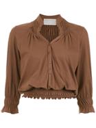 Lilly Sarti Ruched Lastex Blouse - Brown