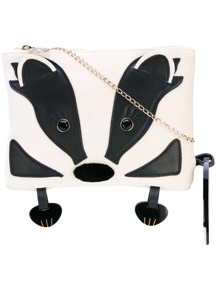 Charlotte Olympia - Animal Shoulder Bag - Women - Calf Leather/velvet/methyl Methacrylate - One Size, Black, Calf Leather/velvet/methyl Methacrylate