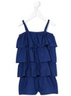 Douuod Kids - Altman Tiered Playsuit - Kids - Cotton - 2 Yrs, Blue