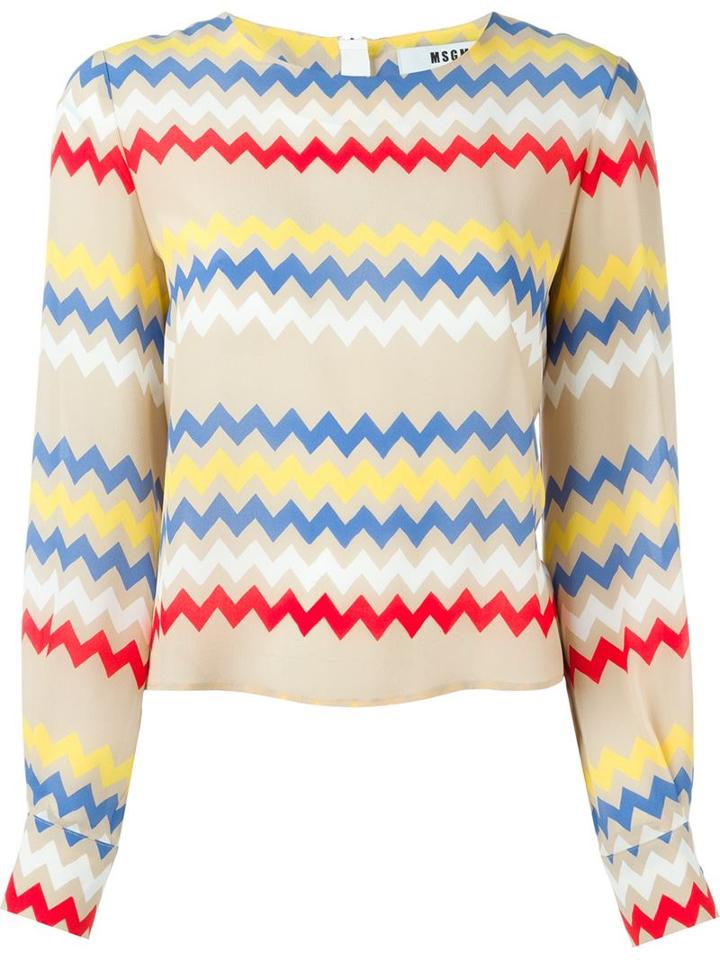 Msgm Zig-zag Print Blouse