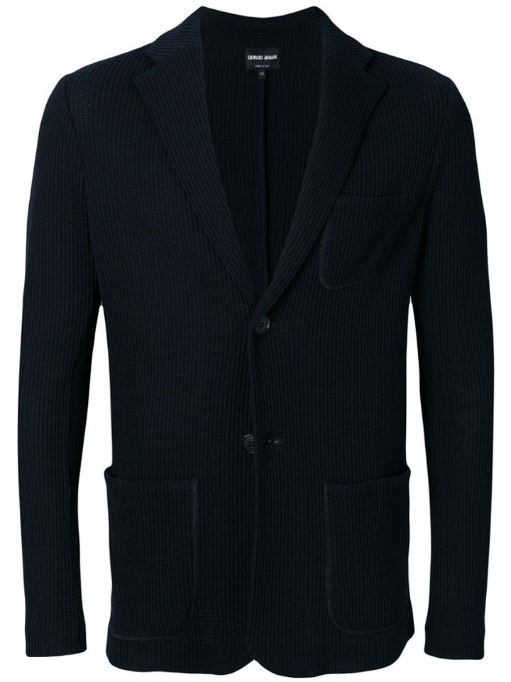 Giorgio Armani Ribbed Blazer - Blue