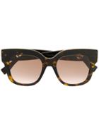 Fendi Eyewear Tortoiseshell Sunglasses - Brown