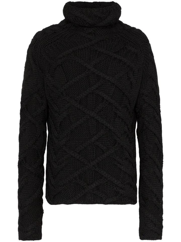 Martin Diment Cable Knit Jumper - Black