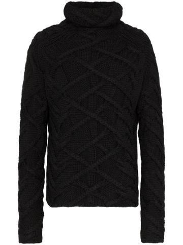 Martin Diment Cable Knit Jumper - Black