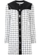 Courrèges Grid Print Dress, Women's, Size: 38, White, Viscose/cotton/polyurethane/polyester