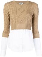Kenzo Ribbed Knit Contrast Shirt - Neutrals