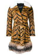 Simonetta Ravizza Tiger Print Fur Coat - Brown