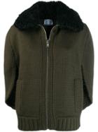 Prada Zipped Knitted Cape - Green