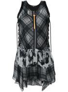 Diesel Plaid Flared Sleeveless Dress - Black